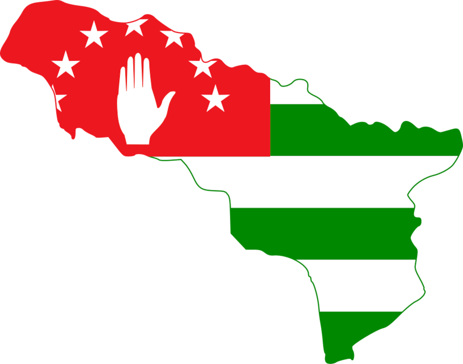 Abkhazia Flag Map