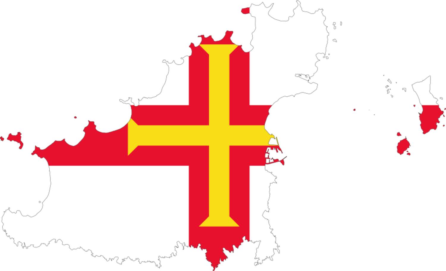 Guernsey Flag Map