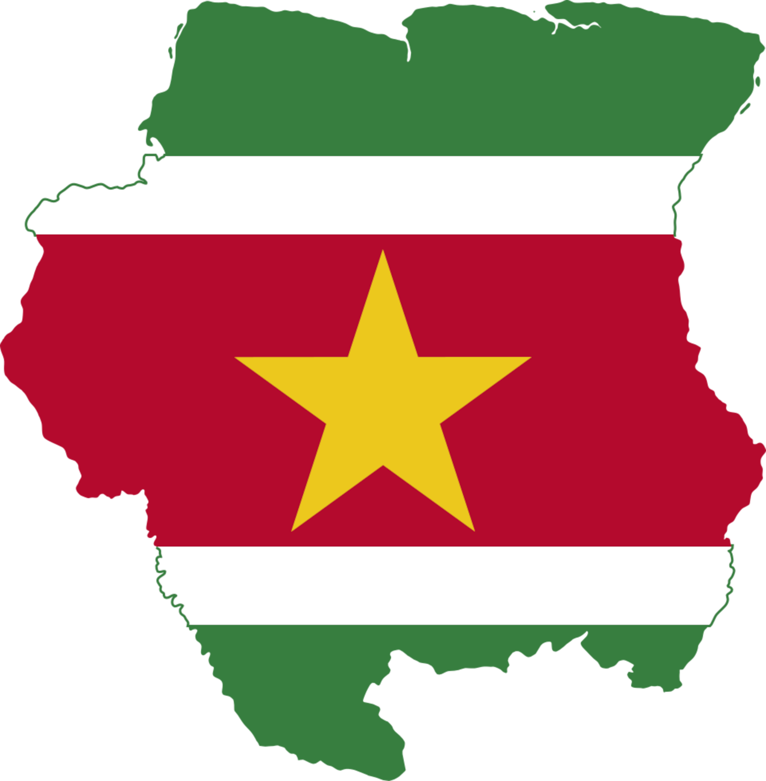 Suriname Flag Map