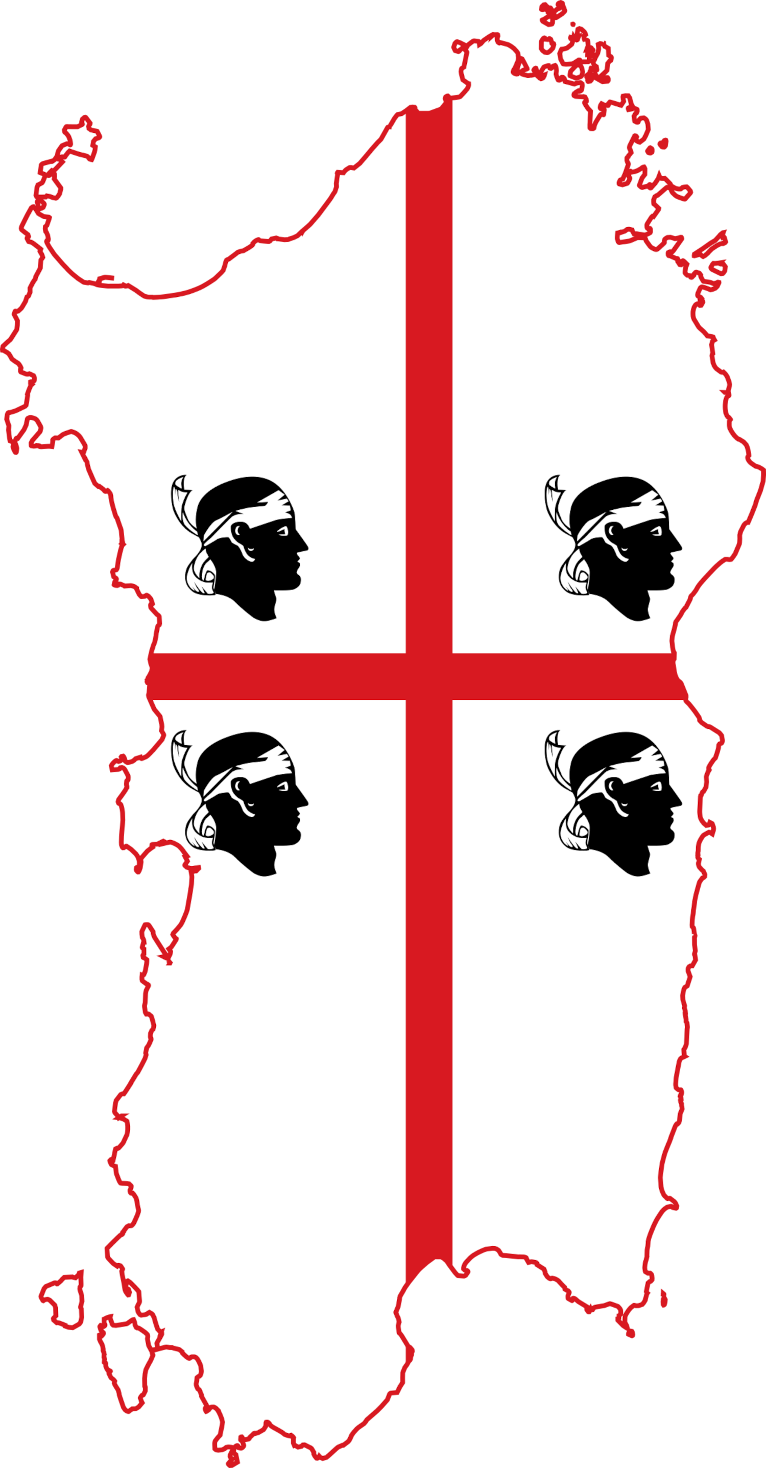 Sardinia Flag Map