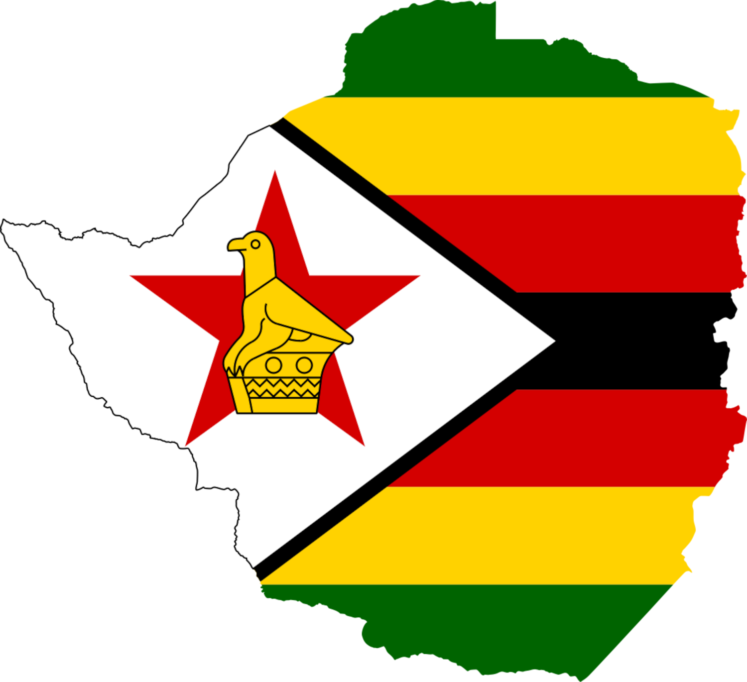 Zimbabwe Flag Map